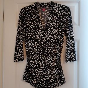 Vince Camuto Black Cheetah Blouse, Size M